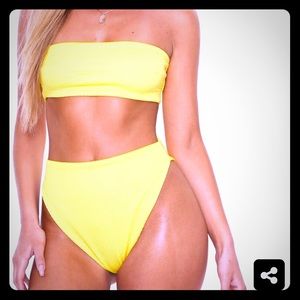Pretty little thing New yellow high waist bikini